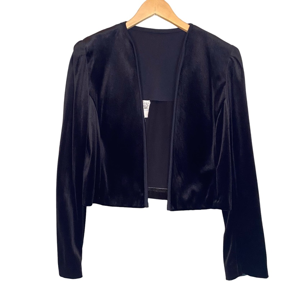 Vintage Union Made Black Velvet Longsleeve Shrug Cardigan Size 14